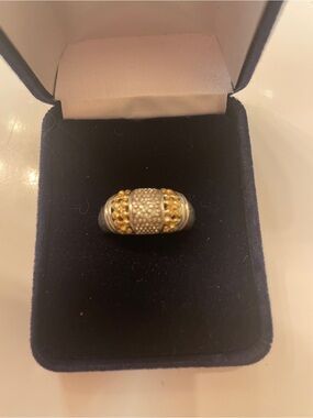 Gabrielle Bruni Sterling Silver, 14K Yellow Gold and Diamond Ring